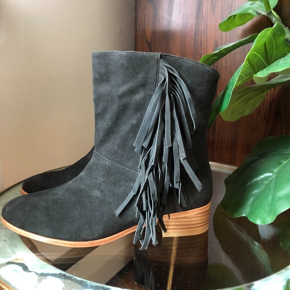 PLOMO Intermix Boots Pull On Fringe Ranya Suede An - Picture 3 of 8